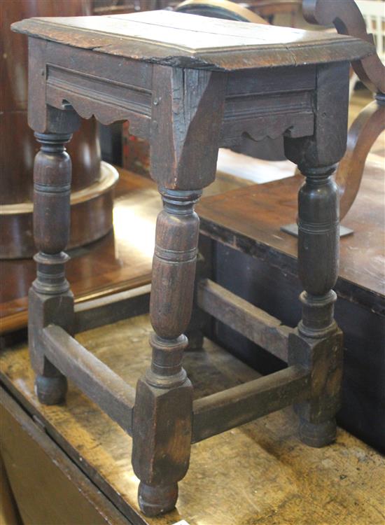 17th century oak joint stool